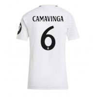 Camisa de Futebol Real Madrid Eduardo Camavinga #6 Equipamento Principal Mulheres 2024-25 Manga Curta